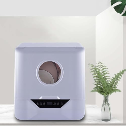 Compact Countertop Dishwasher | 6L Mini Dishwasher with 4 Wash Programmes, High-Temperature Disinfection & Drying | Ideal for Small Kitchens, Dorms, Studios | White