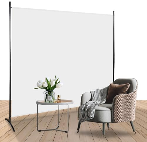Paravent Raumteiler 180x180cm，Trennwand Freistehend Sichtschutz, Umkleide Sichtschutz Raumtrenner 1 Teilig für Büros, Innen(Weiß)