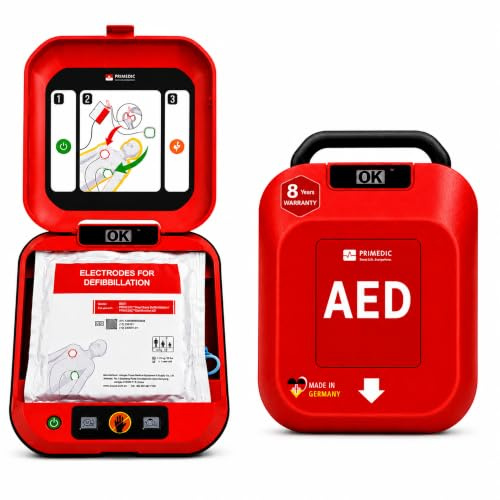 PRIMEDIC HeartSave YA AED Defibrillator für Laien, automatische Schockauslösung, Notfall-Defibrillator, 8 Jahre Herstellergarantie, Made in Germany, 2x Sprachen nach Wahl