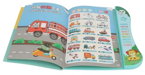 Rosvola Electronic Language Learning Book, Interactive English Chinese Reading Device, Educational Toy with Audio, Games & Sound Effects, Ideal for Kids