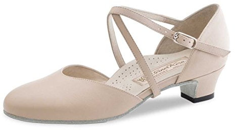 Werner kärna dam dansskor Felice – läder beige – 3,4 cm Kuban – Made in Italy, - Beige - 39 1/3 EU