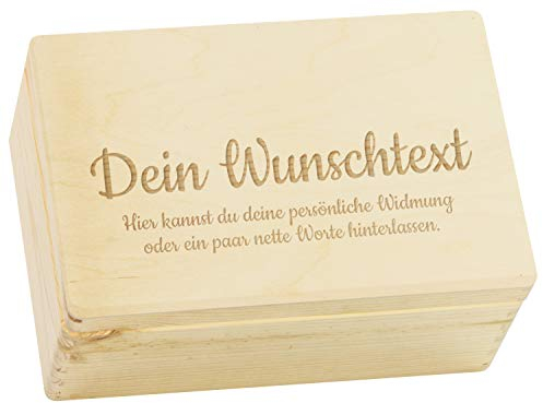 LAUBLUST Holzkiste Personalisiert mit Wunsch-Gravur - Geschenkkiste & Erinnerungsbox | Erinnerungskiste Holz - Geschenk zum Geburtstag oder zur Geburt | Natur & Weiß - FSC® (Größen S, M, L, XL)