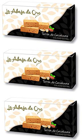 Turrón Blando de Cacahuete - La Abeja de Oro Pack incluye 3 barras de 200gr