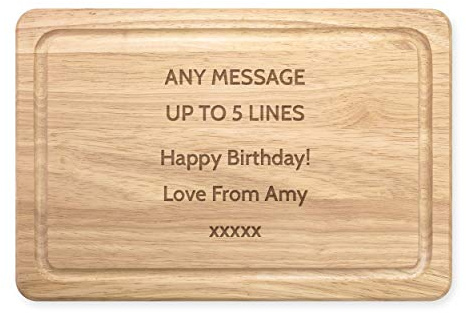 Personalised Custom Any Message Text Name Rectangular Wooden Chopping Cheese Board
