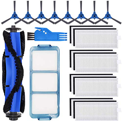 Eufy Replacement Parts 19 Pack (8 Filters, 8 Side Brushes, 1 Main Brush, 1 Primary Filter) for RoboVac 11S, 30, 30C, 15C, 15T, 12, 35C Robotic Vacuum Cleaners