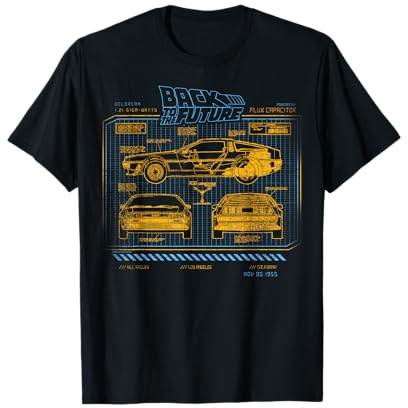 Zurück in die Zukunft 35. Jahrestag Delorean Schematics T-Shirt