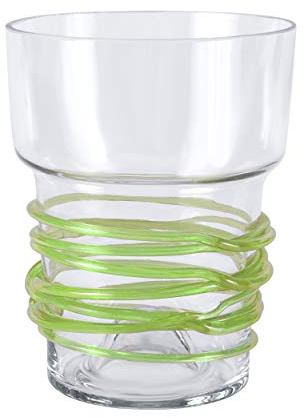 Macetero de cristal para orquídeas, diámetro de 13 cm, altura de 16,5 cm, color verde