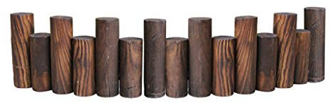 BBGS Cercado del Borde del Jardín, 90cm Longitud de Registro del Rodillo de Madera Plegable Ribete Alambre Patio Valla Protectora para Macizos de Flores, Césped, Senderos