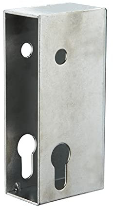 THIRARD - Cassa per Serratura da Incasso per Cancello - Tubo 50 mm - Asse 10 mm - Acciaio Zincato - Targhetta Acciaio - Scrocco a Gancio - Piastra Piana - Sicurezza Ottimale - Grigio