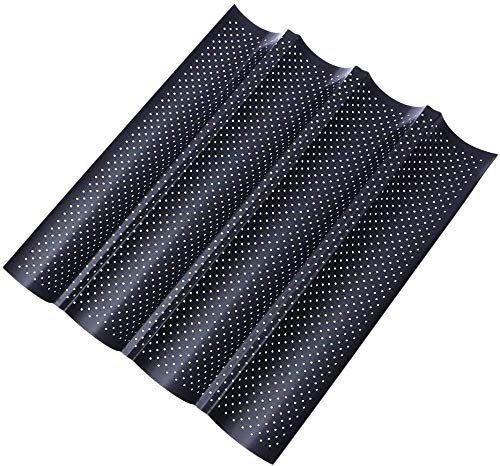 CLQ Bandeja De Pan Molde De Pan Antiadherente Perforado para Hornear 4 Moldes De Hot Dog