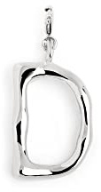 SINGULARU - Charm Letter XL. Colgante Inicial en Latón con Acabado Baño de Rodio. Combinable con Collar. Joyas para Mujer. Letra D
