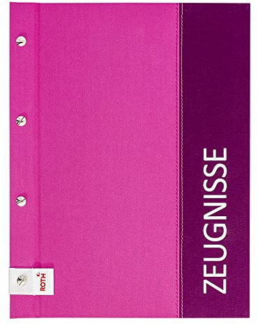 ROTH Zeugnismappe Spectrum mit Buchschrauben, A4, 12 Einlagen, erweiterbar (Pink)