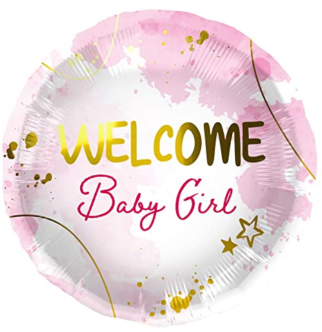Folat 67954 Palloncino foil Welcome Baby Girl Rosa - 45 cm