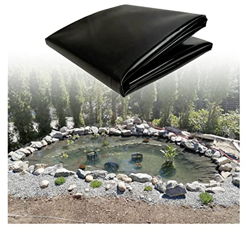 UHEKC Strapazierfähige Teichunterlage Teichfolien Aus HDPE für Fischteiche, Wassergärten Pool-Membranfolie Elastizität Dehnen (Color : Black, Size : 8x8m)