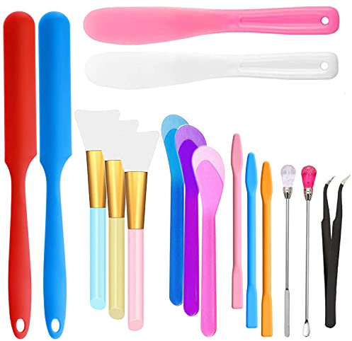 Silicone Stir Sticks Kit 16Pcs, Epoxy Brush, Stirring Tool, Mixing Spoon, Scraper DIY Crafts Tool for Resin Epoxy Liquid Paint
