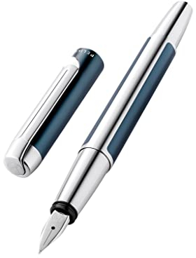Pelikan Füllhalter Pura P40, Petrol, Feder M (mittel), hochwertiger Patronenfüller im Geschenk-Etui, 822671