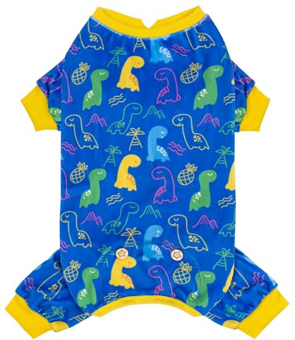 KYEESE Velvet Dog Pajamas for Small Dogs Onesie for Daily Wear, Dinosaur