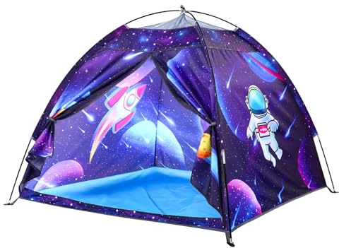BLINWORLD Space World Kids Play TentSpaceship Tent for Kids, Foldable Pop Up Indoor Outdoor Party Spaceship Playhouse Tent Toy for Boys Girls-47 * 47 * 41 (Dark Purple)