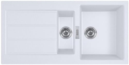 Franke Sirius 2 S2D 651 resina 1,5 fregadero una bandeja y medio con escurridor blanco para montaje en superficie 100x50 143.0634.555