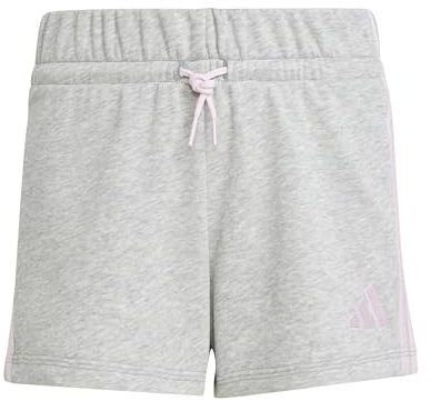 adidas Mädchen Essentials Shorts, medium Grey Heather/Clear pink, 9-10 Years