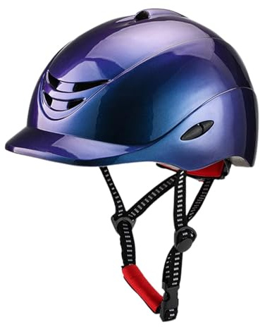 Casco de Equitación para Hombre Y Mujer, Sombrero Elegante, Azul, L