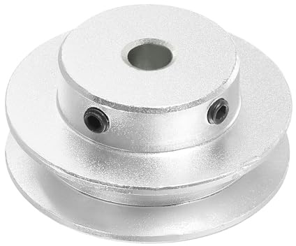 PATIKIL V-Belt Pulley, 6mm Fixed Bore 40mm Outer Dia Single Groove Pulley Wheel Aluminum Alloy V-Groove Drive Pulley for Motor Shaft 1-3MM PU Round Belt