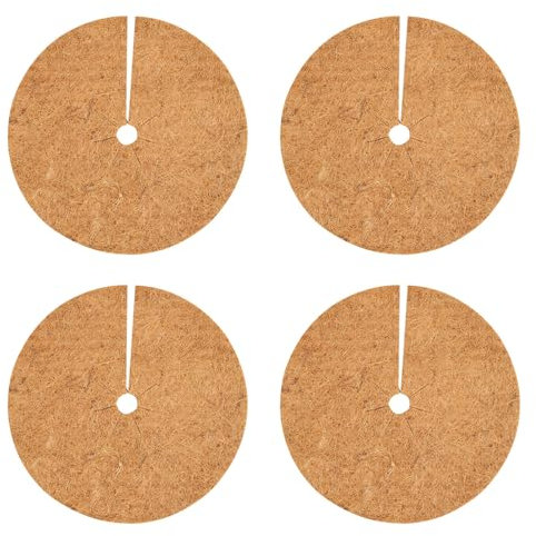 Molyorch 4 Piezas Disco de Coco, 30cm Estera de Coco protección, Disco De Mantillo De Coco, Material de Fibra de Coco Natural, degradación Natural