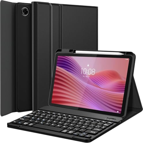 Nanhent Funda con Teclado Español Ñ para Lenovo Tab 10.1 Pulgadas 2025 (TB311FU/TB311XU) Tablet, Teclado Magnético Inalámbrico Bluetooth Desmontable