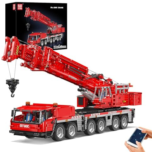 Mould King 17065 MOC Technik Groß für Grove GMK-Kran ferngesteuert Kran LKW Schwerlastkran Klemmbausteine Bausatz mit 12 Rädern und 5 kraftvollen Motoren Technologie Bausatz Modell (4566+Teile)