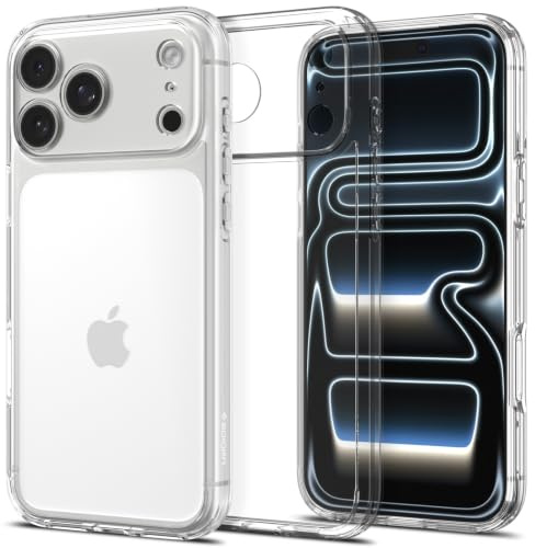 Spigen Ultra Hybrid Case for iPhone 17 Pro - Crystal Clear | Anti-Yellowing Crystal Clarity, Wireless Charge Ready, Patented Air Cushion, MIL-STD-810H Military-Grade Drop Protection