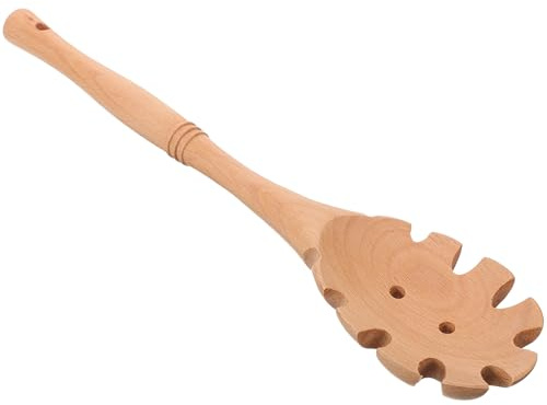 VICASKY Holz Spaghettilöffel Servierlöffel Aus Naturholz Nudelsieb Mit Aufhängeloch Löffel Für Pasta Und Andere Speisen Küchenutensil Für Täglichen Gebrauch