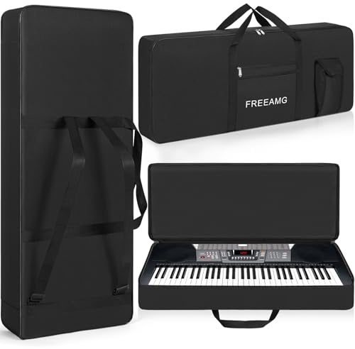 FREEAMG 61 Key Keyboard Gig Bag with 10mm Padding, Dual Shoulder Straps