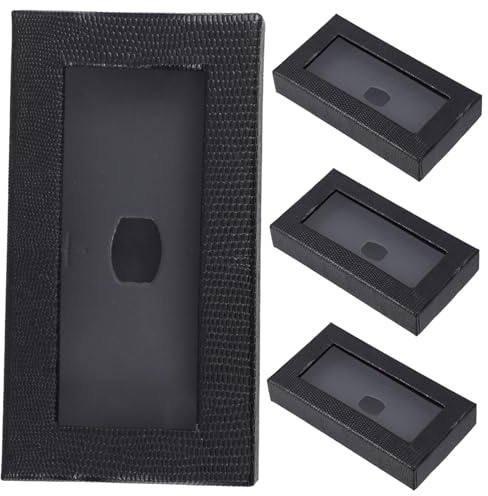 Männer Fliegenbox 4 Stück-pack Schwarz mit Schlangenmuster und Fenster | Flache Geschenkbox, Durchsichtige Displaybox, Geschenkverpackung für Partyanlässe