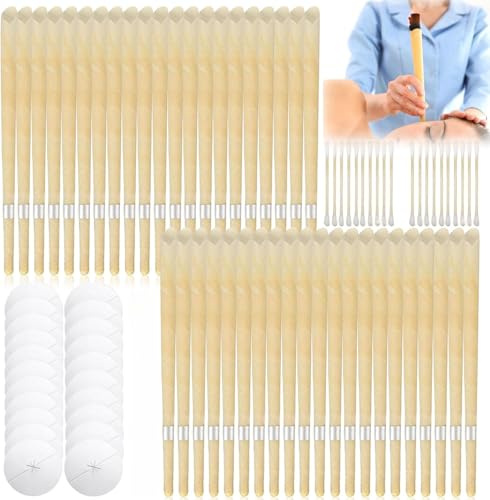 40 Pezzi Candele per orecchie, kit per la rimozione del cerume, Coni per orecchie auricolari in cera d'api 100% naturale, dischi protettivi, candele auricolari detergenti per il relax