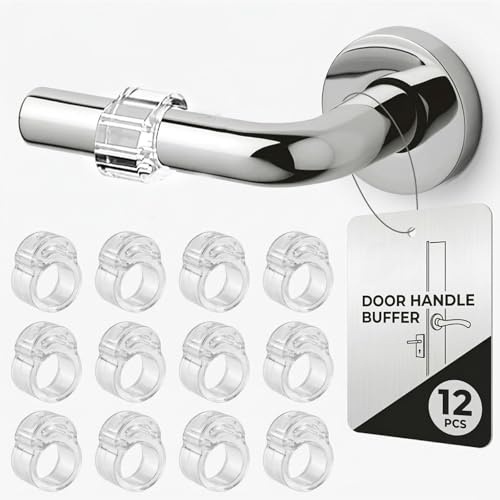 QLK 12er Türstopper Klinke, Transparente Türstoppers Klinke, Hochelastische Door Stopper Wände und Türgriff Schutz, Türstopper für Türklinke, Türgriff und Fensterklinke