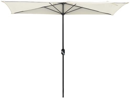 YAVYAV Demi-Parasol Rectangulaire de Balcon avec Manivelle | Protection UV50+ Imperméable | Parasol de Renforcée pour Terrasse Petit Espace Jardin | Toile Polyester Résistante