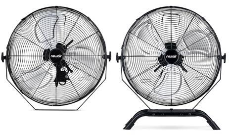 NewAir 20 High Velocity Outdoor Fan, Heavy Duty Waterproof 2-in-1 Floor Stand or Wall Mount Fan, Adjustable Tilt and 3 Speeds up to 4650 CFM | Wall Fan or Garage Fan for Indoor, Patio, Gym or Porch