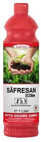 Lorito Säfresan Ecoline Sanitärreiniger für Bad Dusche Toilette, kennzeichnungsfrei, alkalischer Sanitärreiniger, Badreiniger und Kalklöser Konzentrat