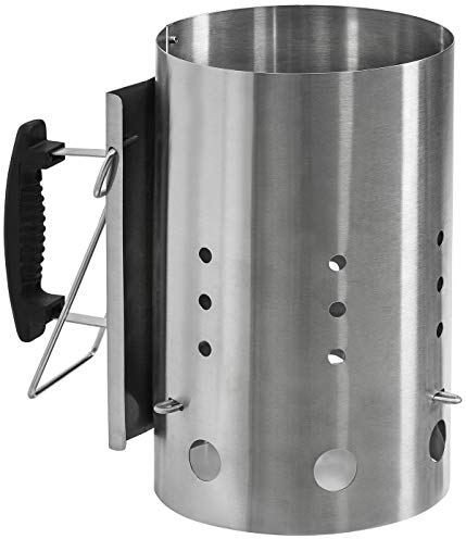 Dehner Anzündkamin Holzkohlegrill, Ø 19.4 cm, Höhe 30.7 cm, Metall, OneSize, Silber