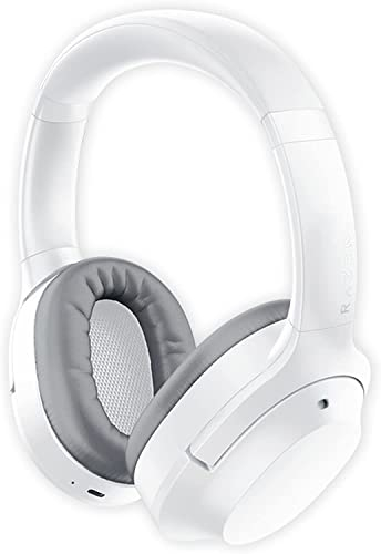 Razer Opus X - Casque sans Fil de Basse Latence avec Réduction Active du Bruit ANC (Haut-parleurs de 40mm, Microphone intégré, Jusqu'à 40 Heures de Batterie) Blanc Mercury