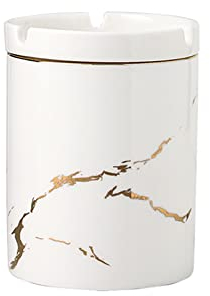 Cutfouwe 11 X 8.2Cm Papierkorb Desktop Mülleimer Keramik Tischabfalleimer Tischmülleimer 600Ml Mini Mülleimer Mit Deckel Für Zuhause Büro,Weiß