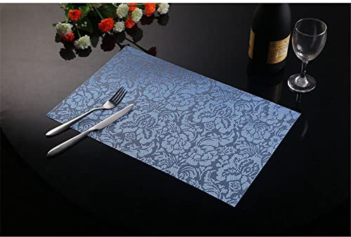 Tovagliette,8 pezzi di tovagliette addensate per la casa jacquard rosa, isolante da tavolo intrecciato e sottopiatti antimacchia-blu