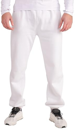 Gennadi Hoppe Sportbyxor för män, träningsbyxor, joggingbyxor, byxor, sweatpants, Vit (vit), XXL