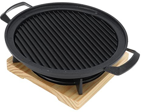 gril de support amovible portable,Poêle à gril d'extérieur, gril de table multifonctionnel en aluminium moulé sous pression pour pique-nique de camping en plein air, Poêle à gril portable Grill d