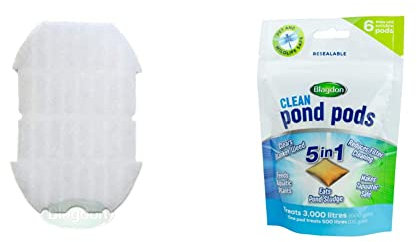 Blagdon 1051166 Affinity Inpond Polymer Wool, White & Clean Pond Pods, clears blanket weed, reduces filter cleaning, feeds aquatic plants, eats pond sludge, makes tapwater safe (pack of 6 pods)