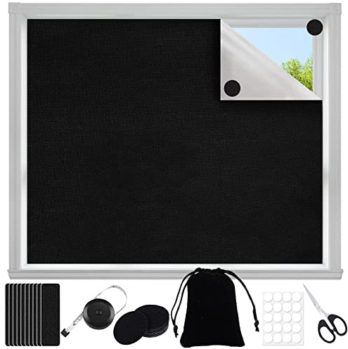 200x145cm Store Occultant sans Perçage, DécoupableTissu Occultant Isolation Thermique pour Chambre d'enfant, Sun Block -avec 30 Attaches Auto-adhésives