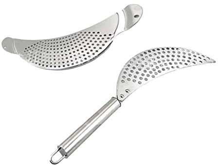PLAFOPE 2 Pièces Passoire Casserole Avec Poignée Acier Inoxydable Pour Égoutter Pâtes Riz Lot De Passoires à Main