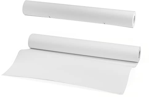 MUKCHAP 2 rotoli di carta da disegno, 44 cm x 25 m, rotolo di carta bianca per pittura, carta artistica per schizzi, disegno