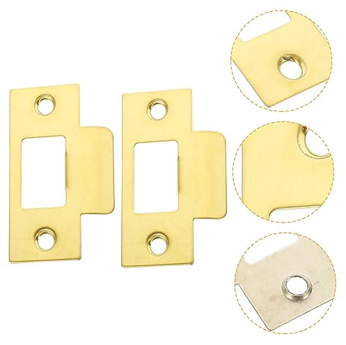 DOITOOL 2piezas Placa De Cerradura De Acero Inoxidable Cubierta Para Huecos De Puerta Placas Resistentes Para Instalación De Cerrojo Kit De Reparación Para Seguridad Puertas De Madera