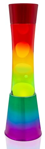 Global Gizmos Rainbow Lava Lamp/Multi-Coloured Base/Retro Nostalgia/Relaxing Mood Light/Modern Tower Design / 16 Inch Height